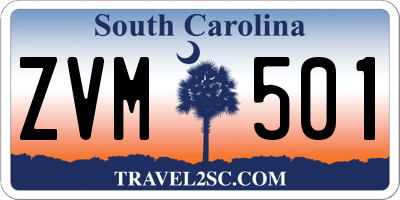 SC license plate ZVM501