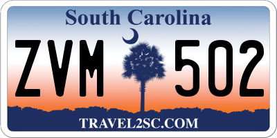SC license plate ZVM502
