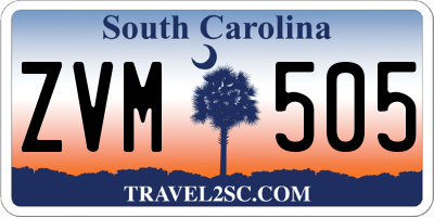 SC license plate ZVM505