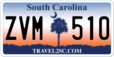 SC license plate ZVM510