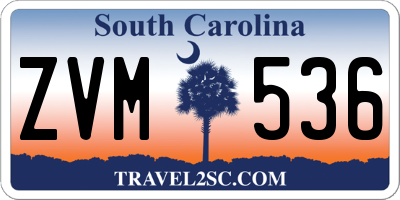 SC license plate ZVM536