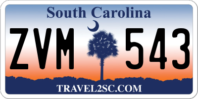 SC license plate ZVM543