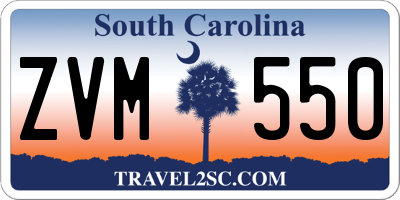 SC license plate ZVM550