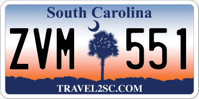 SC license plate ZVM551