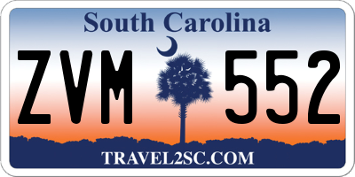 SC license plate ZVM552