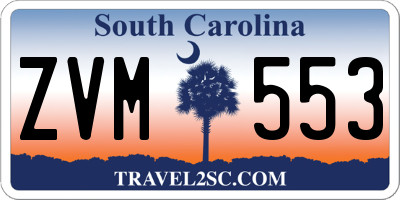 SC license plate ZVM553