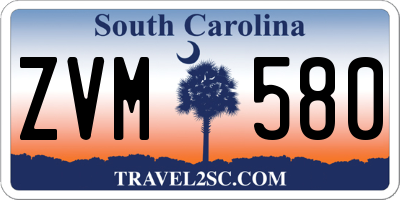 SC license plate ZVM580