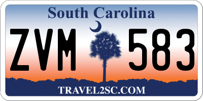 SC license plate ZVM583