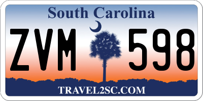 SC license plate ZVM598