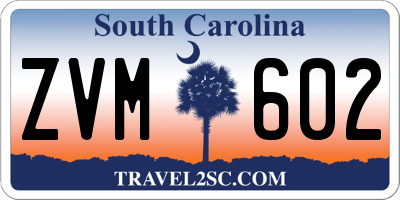 SC license plate ZVM602