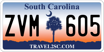 SC license plate ZVM605
