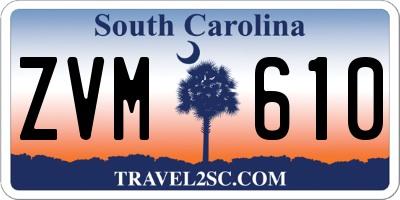 SC license plate ZVM610