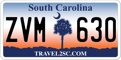SC license plate ZVM630