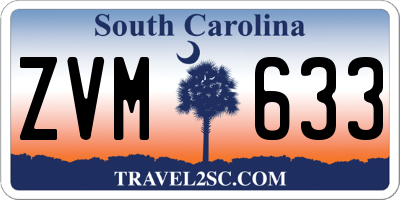 SC license plate ZVM633