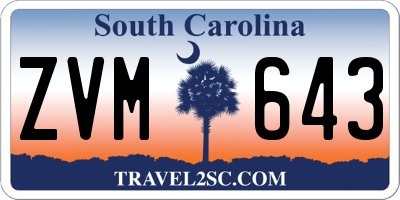 SC license plate ZVM643