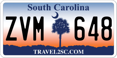 SC license plate ZVM648