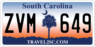 SC license plate ZVM649
