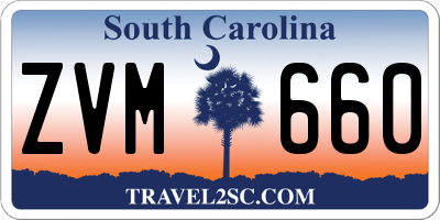 SC license plate ZVM660