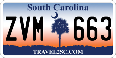 SC license plate ZVM663