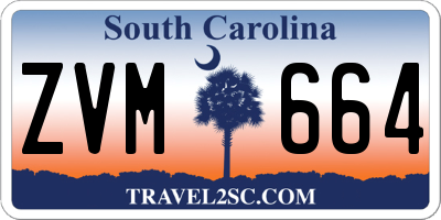 SC license plate ZVM664