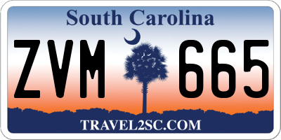 SC license plate ZVM665