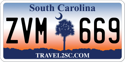 SC license plate ZVM669