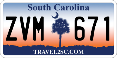 SC license plate ZVM671