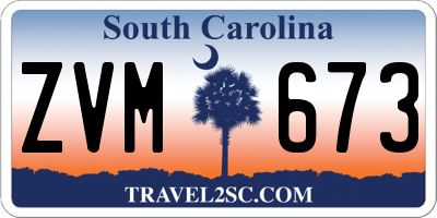 SC license plate ZVM673