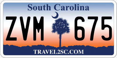 SC license plate ZVM675
