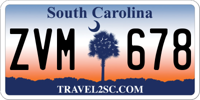 SC license plate ZVM678