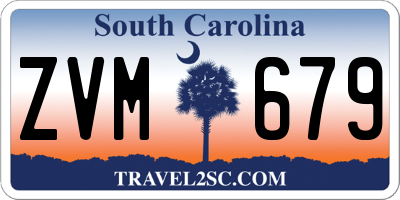 SC license plate ZVM679