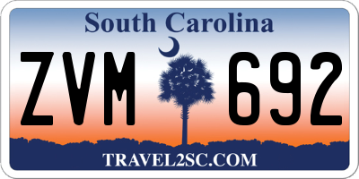 SC license plate ZVM692