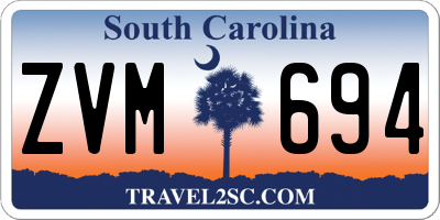 SC license plate ZVM694