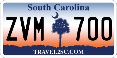 SC license plate ZVM700