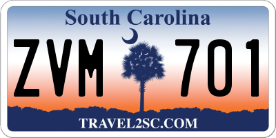 SC license plate ZVM701