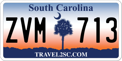 SC license plate ZVM713