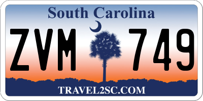 SC license plate ZVM749