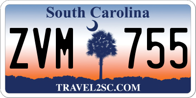SC license plate ZVM755