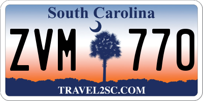 SC license plate ZVM770
