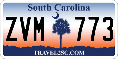 SC license plate ZVM773