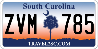 SC license plate ZVM785