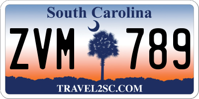 SC license plate ZVM789