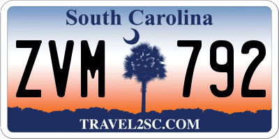 SC license plate ZVM792