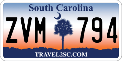 SC license plate ZVM794