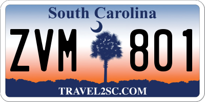 SC license plate ZVM801
