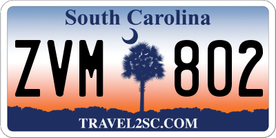 SC license plate ZVM802