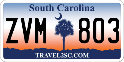 SC license plate ZVM803