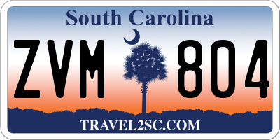 SC license plate ZVM804