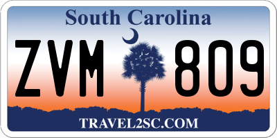 SC license plate ZVM809