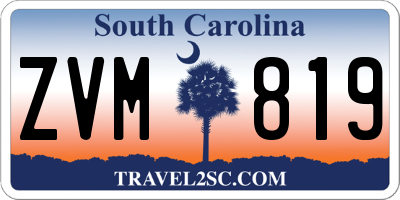 SC license plate ZVM819